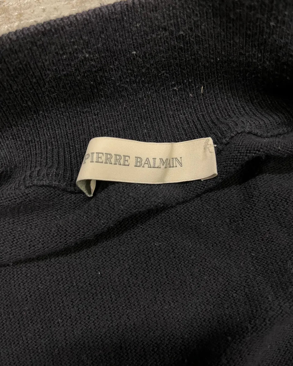 Pierre Balmain Navy & Orange Contrast Stitch Cardigan OOxFcCZ 9