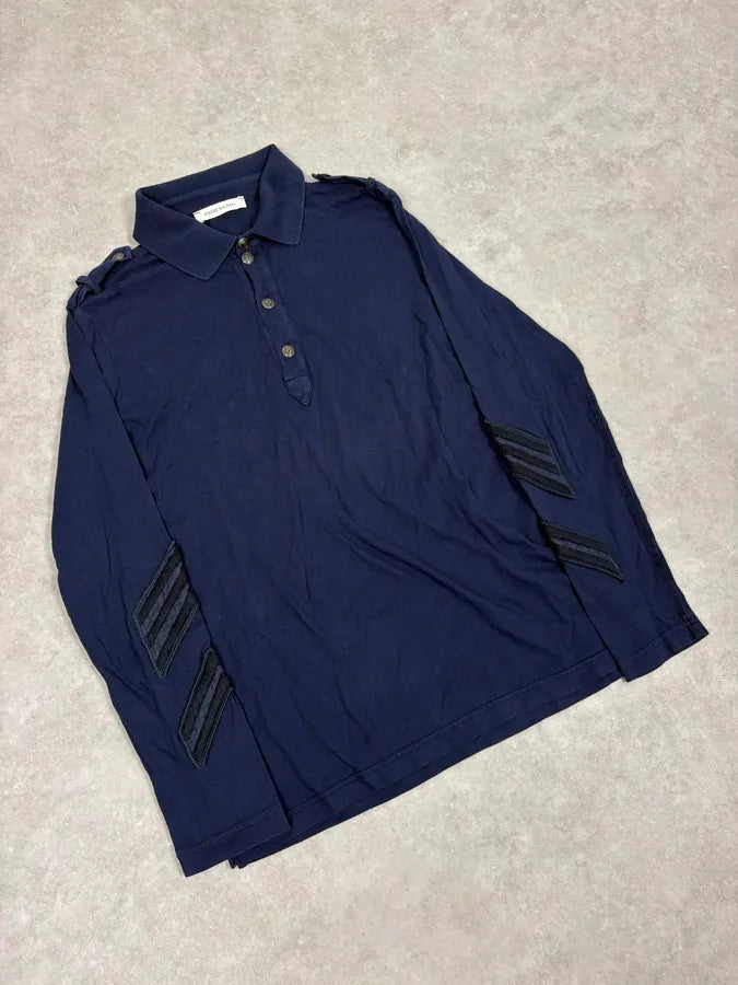 Pierre Balmain Navy Buttoned Longsleeves Polo Shirt ofCtsNG 3
