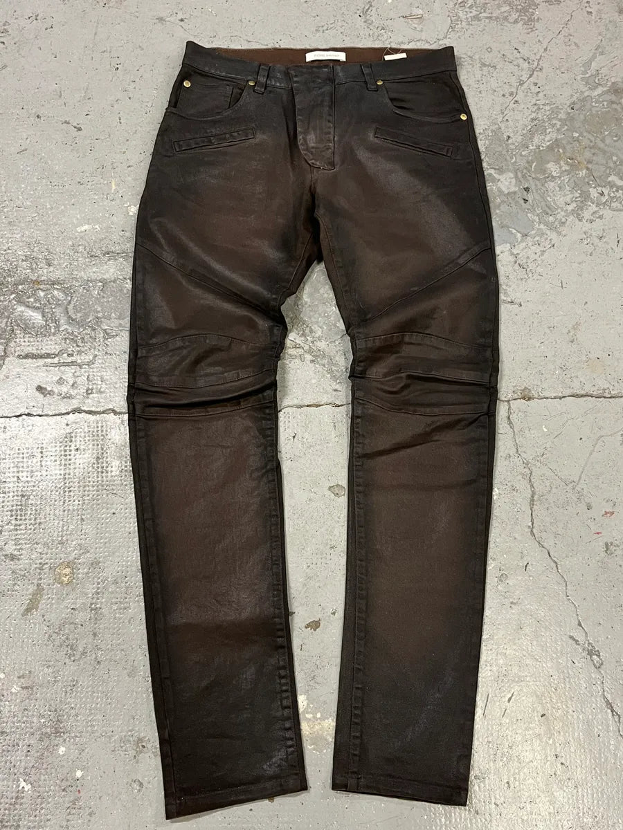 Pierre Balmain Waxed Brown Denim Jeans JyhBhOS 0