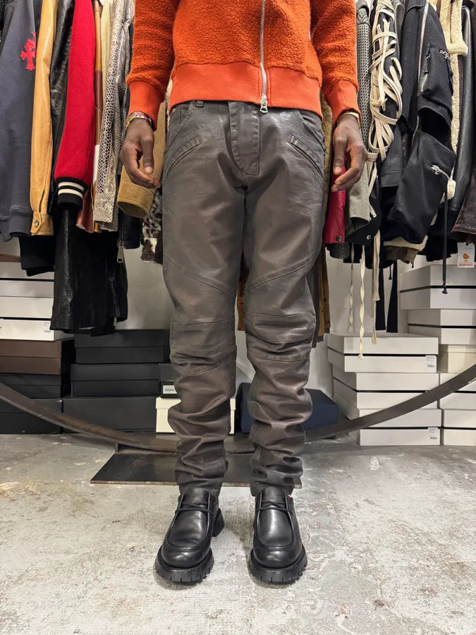 Pierre Balmain Waxed Brown Denim Jeans JyhBhOS 1