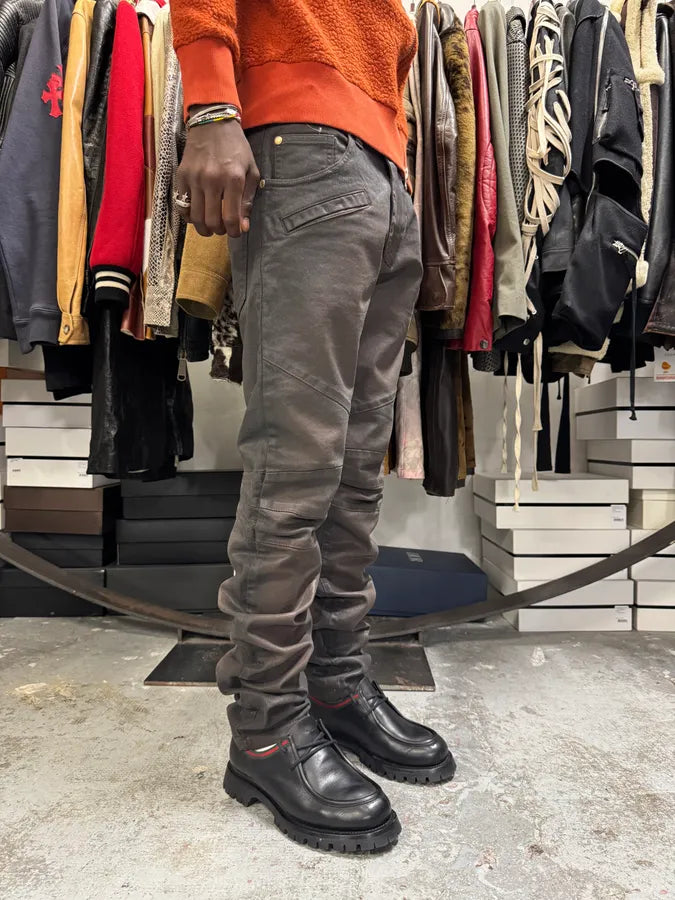 Pierre Balmain Waxed Brown Denim Jeans JyhBhOS 2