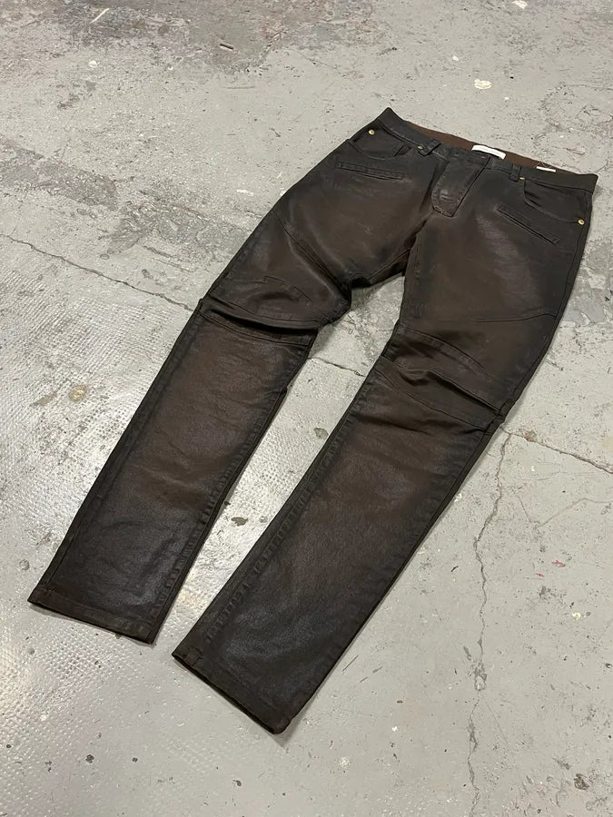Pierre Balmain Waxed Brown Denim Jeans JyhBhOS 4