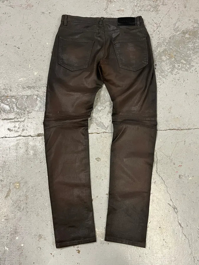 Pierre Balmain Waxed Brown Denim Jeans JyhBhOS 6
