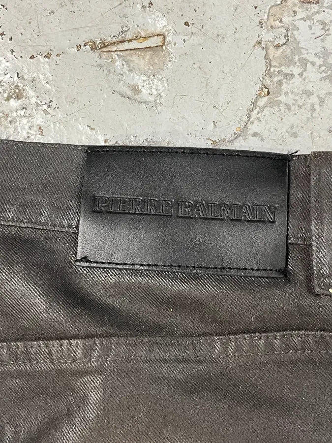 Pierre Balmain Waxed Brown Denim Jeans JyhBhOS 8