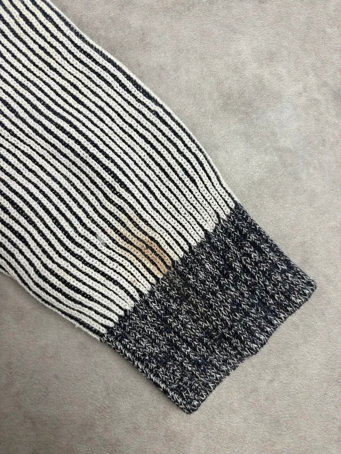 Pierre Balmain White & Grey Hooded Buttoned Cardigan Sweater YwFehoR 7