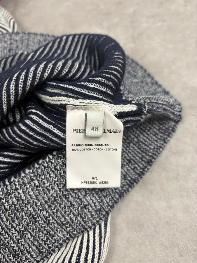 Pierre Balmain White & Grey Hooded Buttoned Cardigan Sweater YwFehoR 8