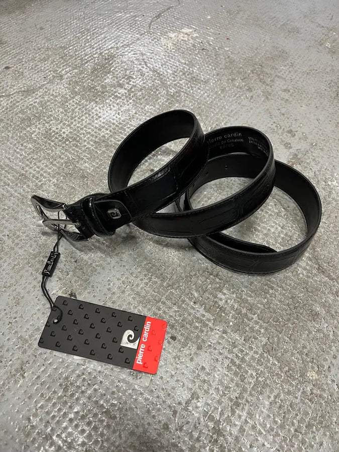 Pierre Cardin Black Crocodile Leather Belt (OS) (OS) 2