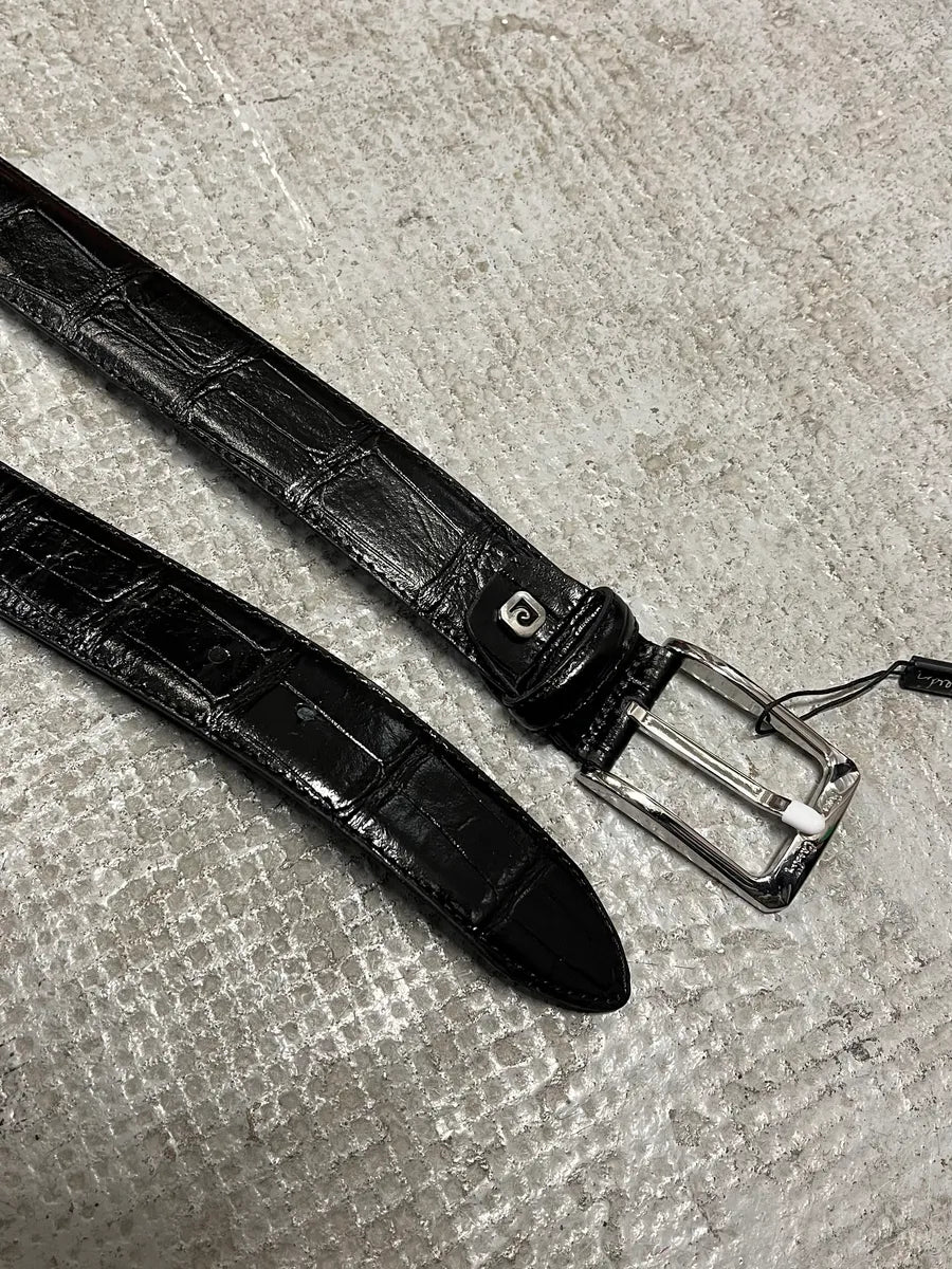 Pierre Cardin Black Crocodile Leather Belt (OS) (OS) 4