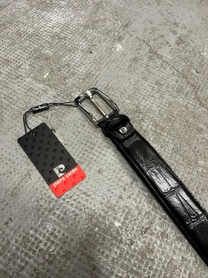 Pierre Cardin Black Crocodile Leather Belt (OS) (OS) 5