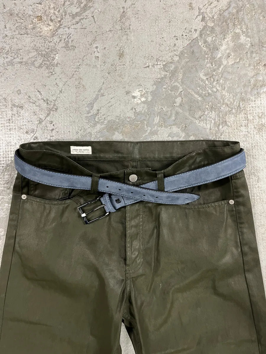 Pierre Cardin Blue Suede Leather Belt (OS) 0