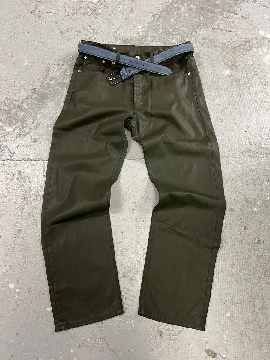 Pierre Cardin Blue Suede Leather Belt (OS) 1