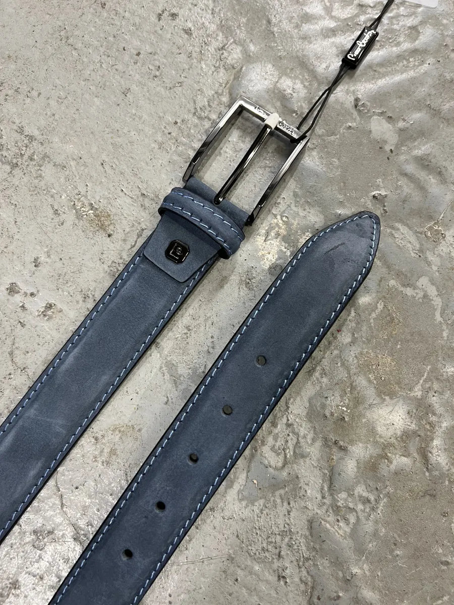 Pierre Cardin Blue Suede Leather Belt (OS) 2