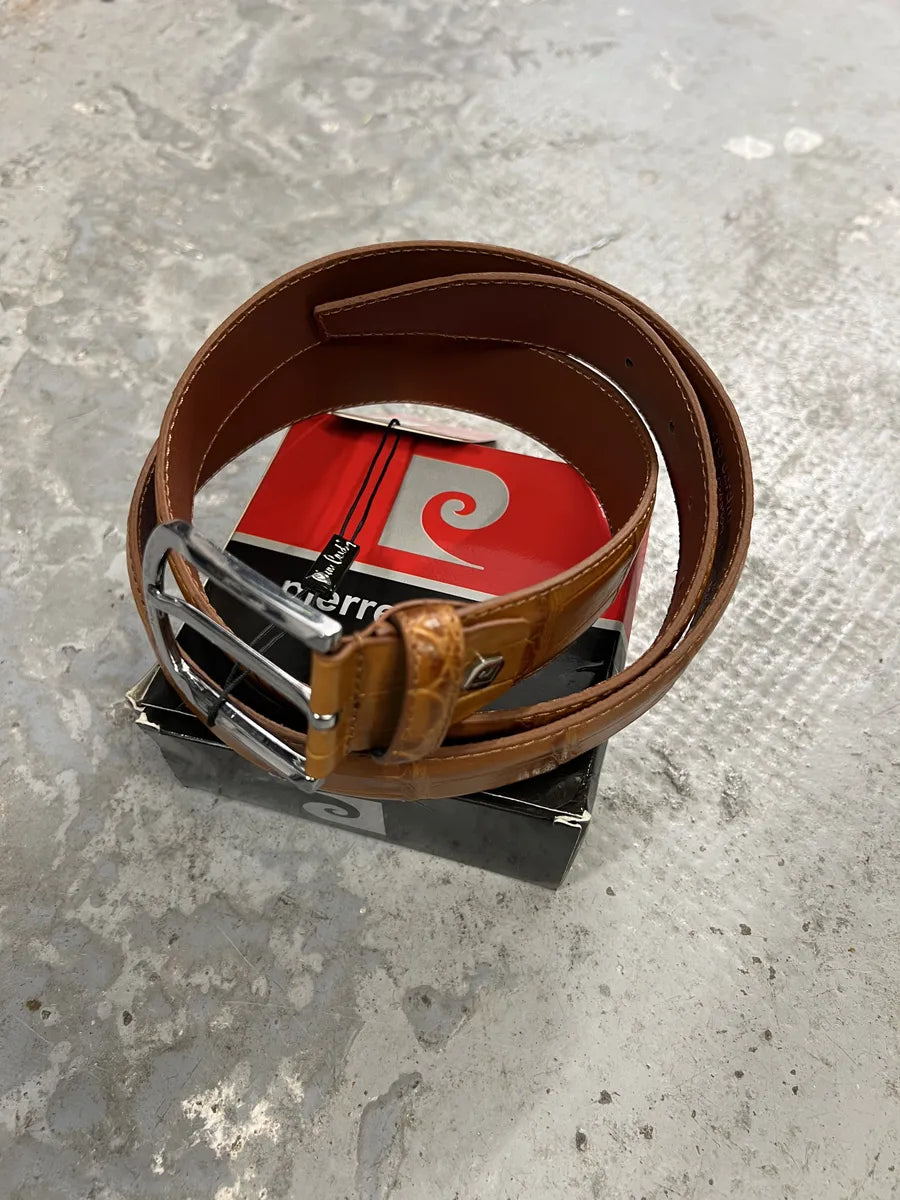 Pierre Cardin Brown Crocodile Leather Belt (OS) 2