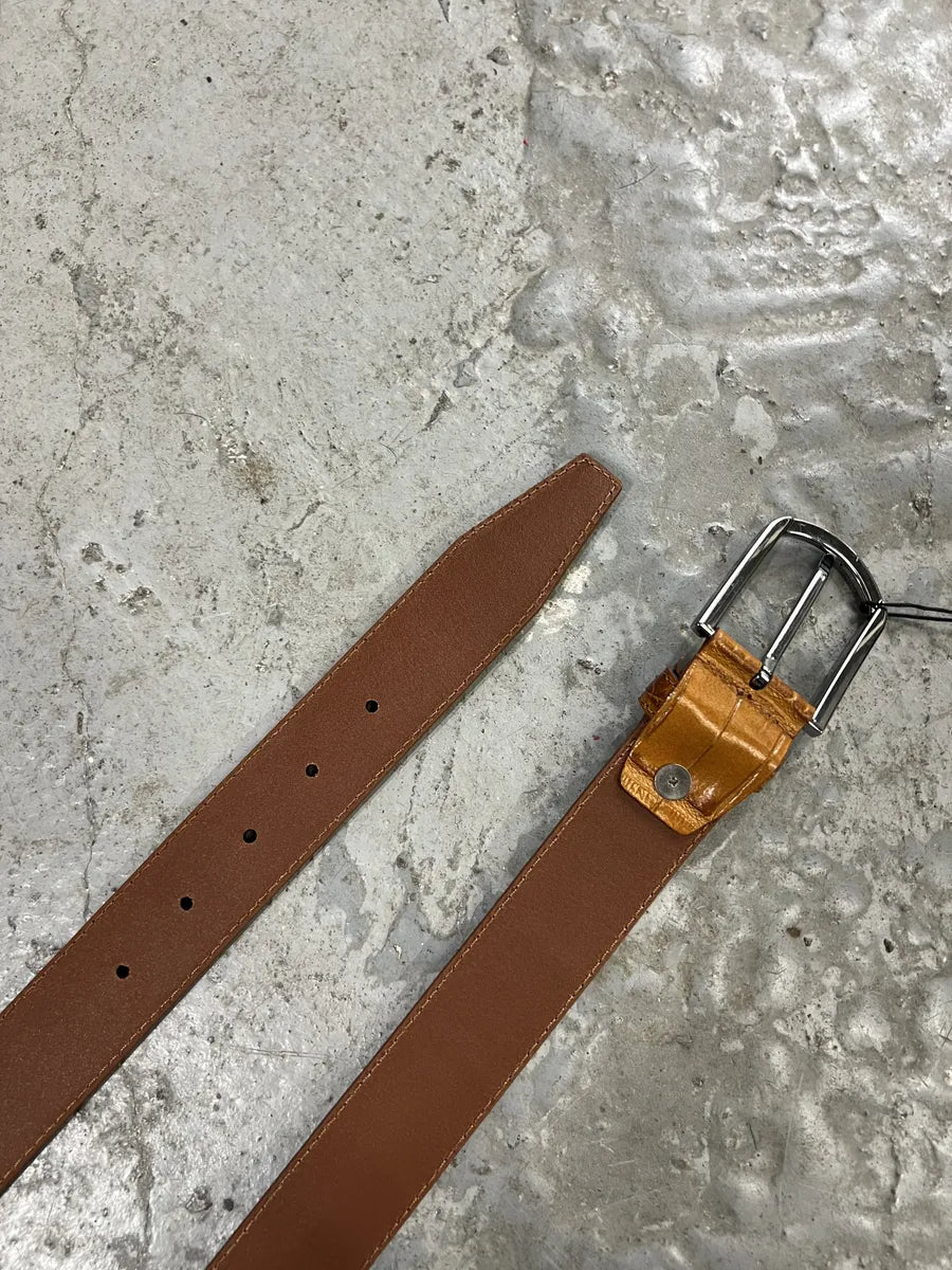 Pierre Cardin Brown Crocodile Leather Belt (OS) 3