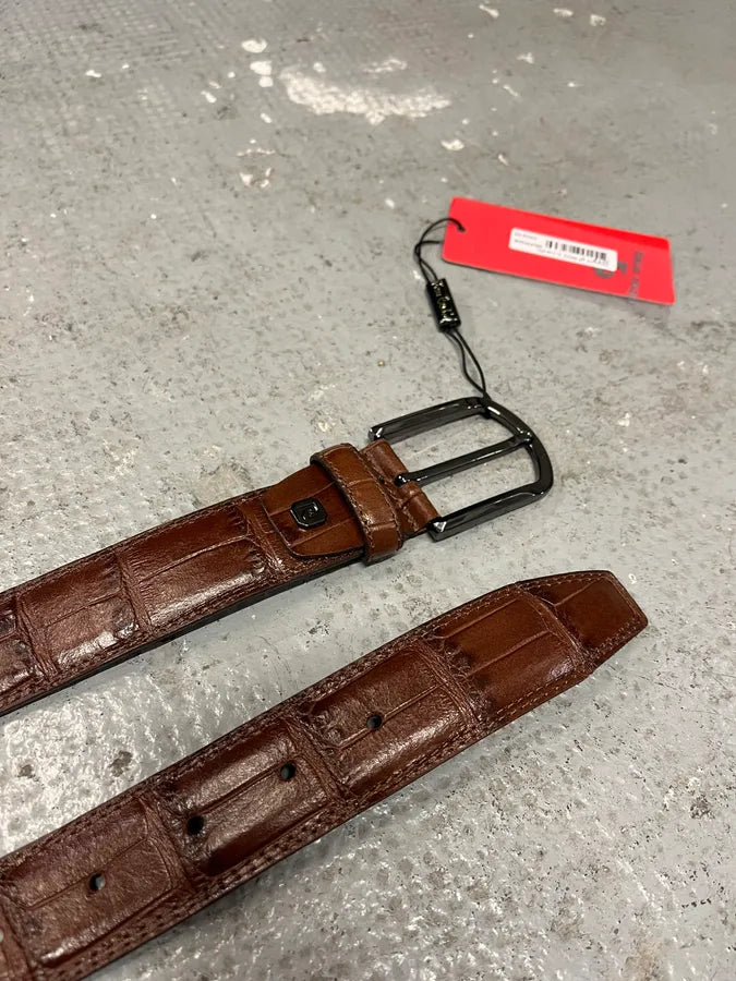 Pierre Cardin Brown Crocodile Leather Best (OS) (OS) 4