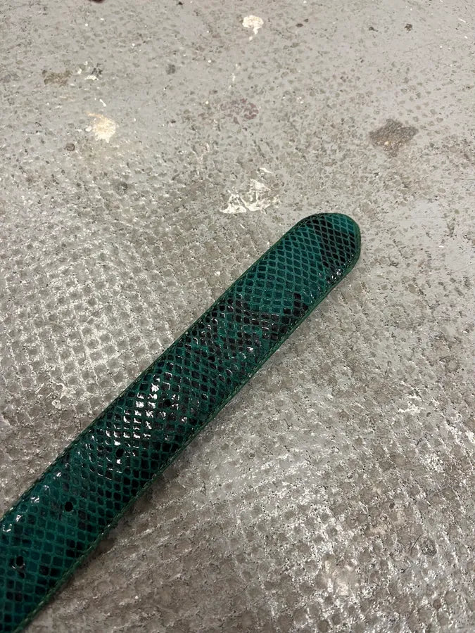 Pierre Cardin Green Snake Leather Belt (OS) (OS) 8