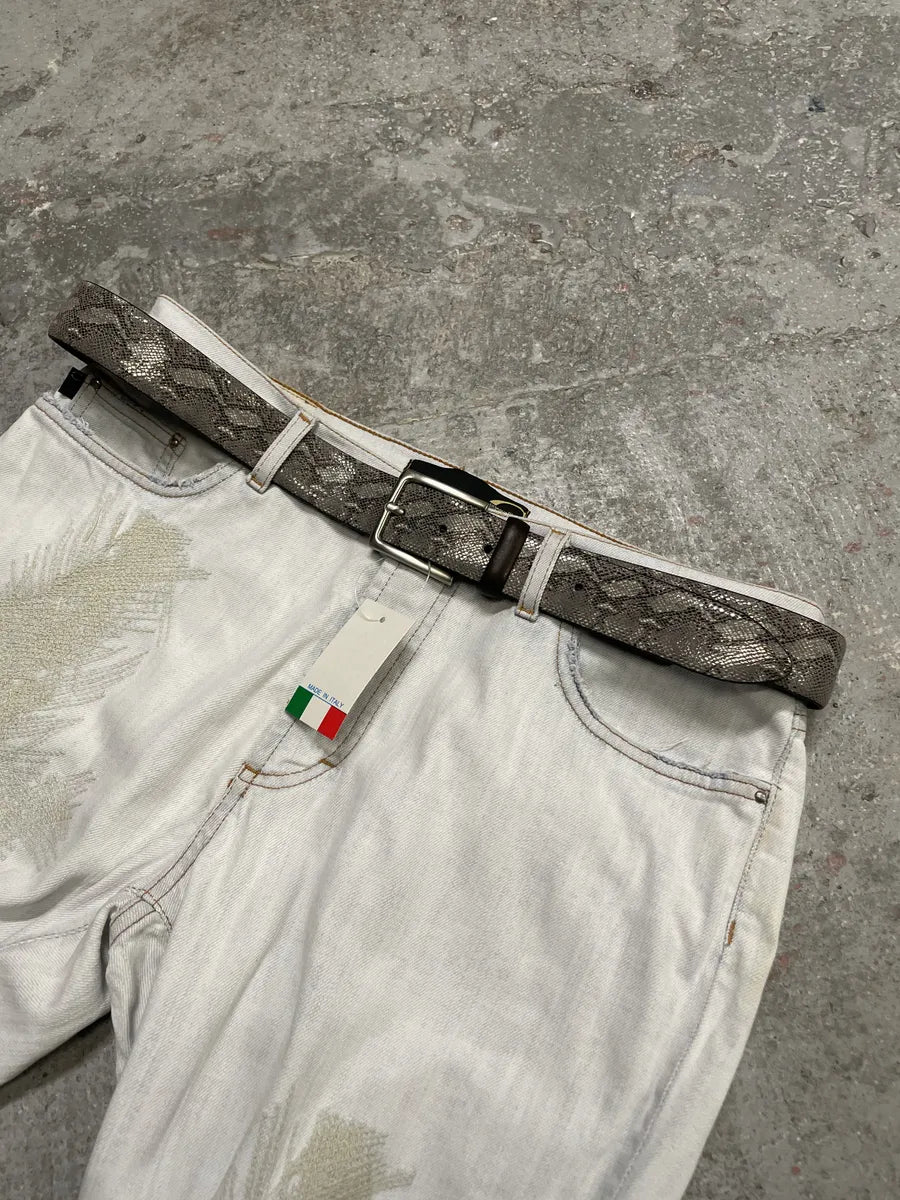 Pierre Cardin Grey Snakeskin Effect Leather Belt (OS) 0
