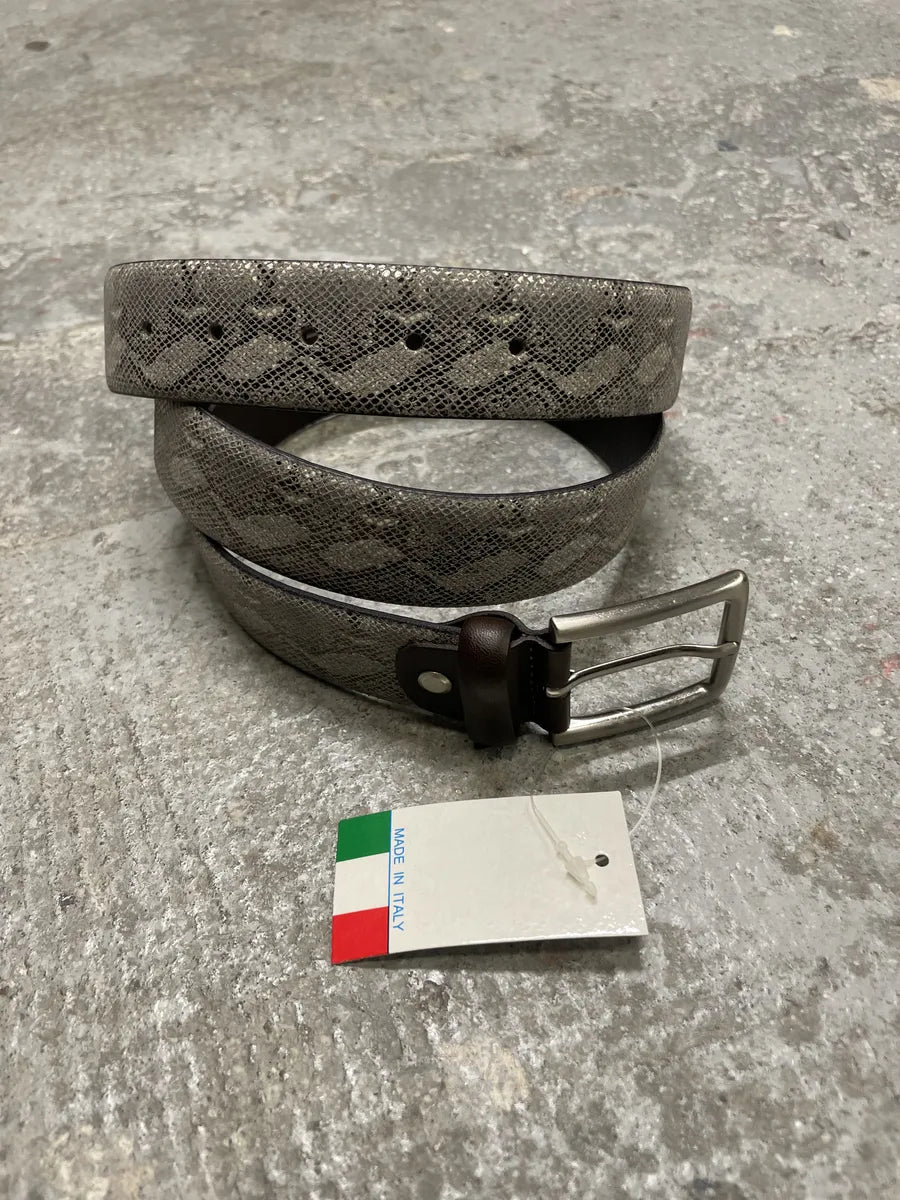 Pierre Cardin Grey Snakeskin Effect Leather Belt (OS) 1