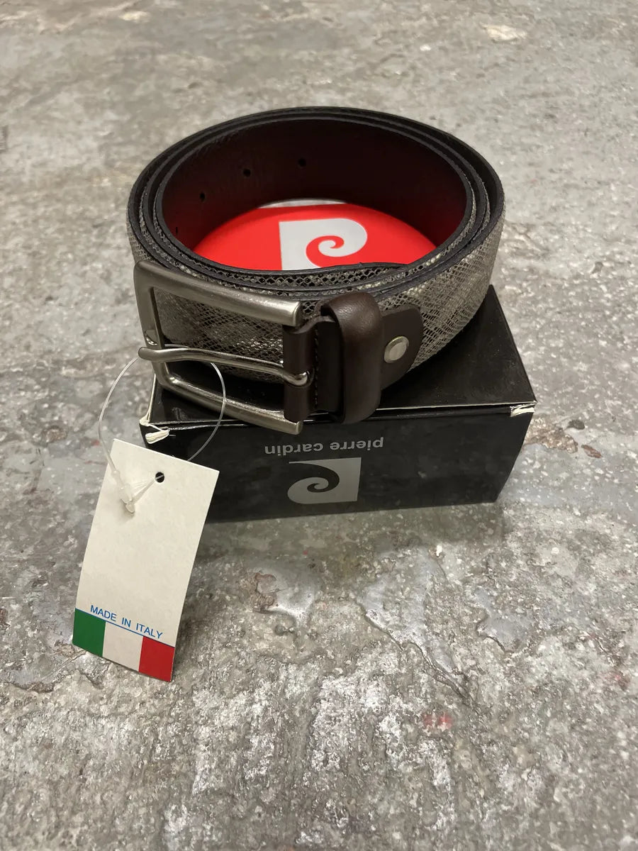 Pierre Cardin Grey Snakeskin Effect Leather Belt (OS) 6