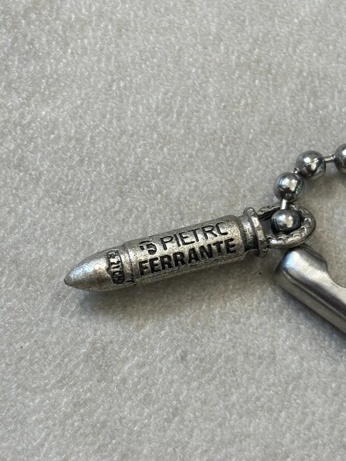 Pietro Ferrante Silver Metal Gun Bullet Charm Necklace rjKPwZU 6