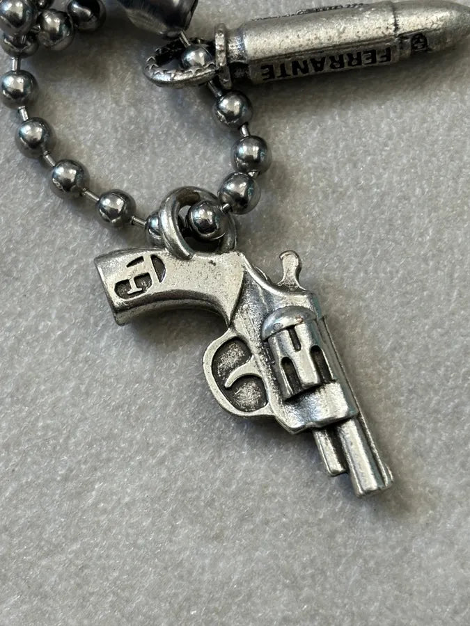Pietro Ferrante Silver Metal Gun Bullet Charm Necklace rjKPwZU 5