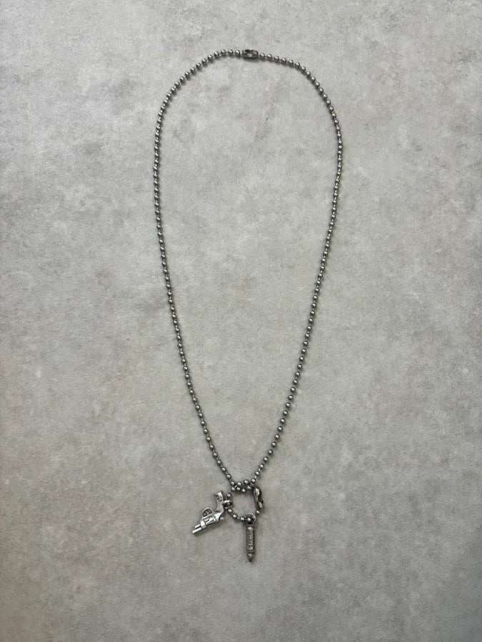 Pietro Ferrante Silver Metal Gun Bullet Charm Necklace rjKPwZU 0