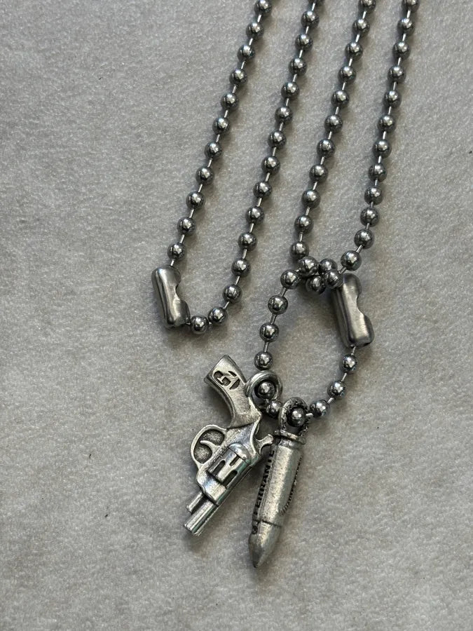 Pietro Ferrante Silver Metal Gun Bullet Charm Necklace rjKPwZU 2