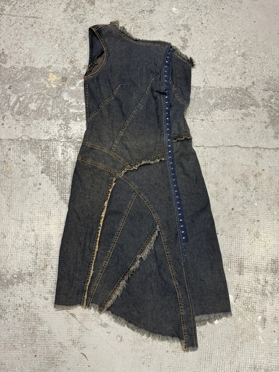 Plein Sud Asymmetrical Metal Hook Denim Dress YjDPOly 1