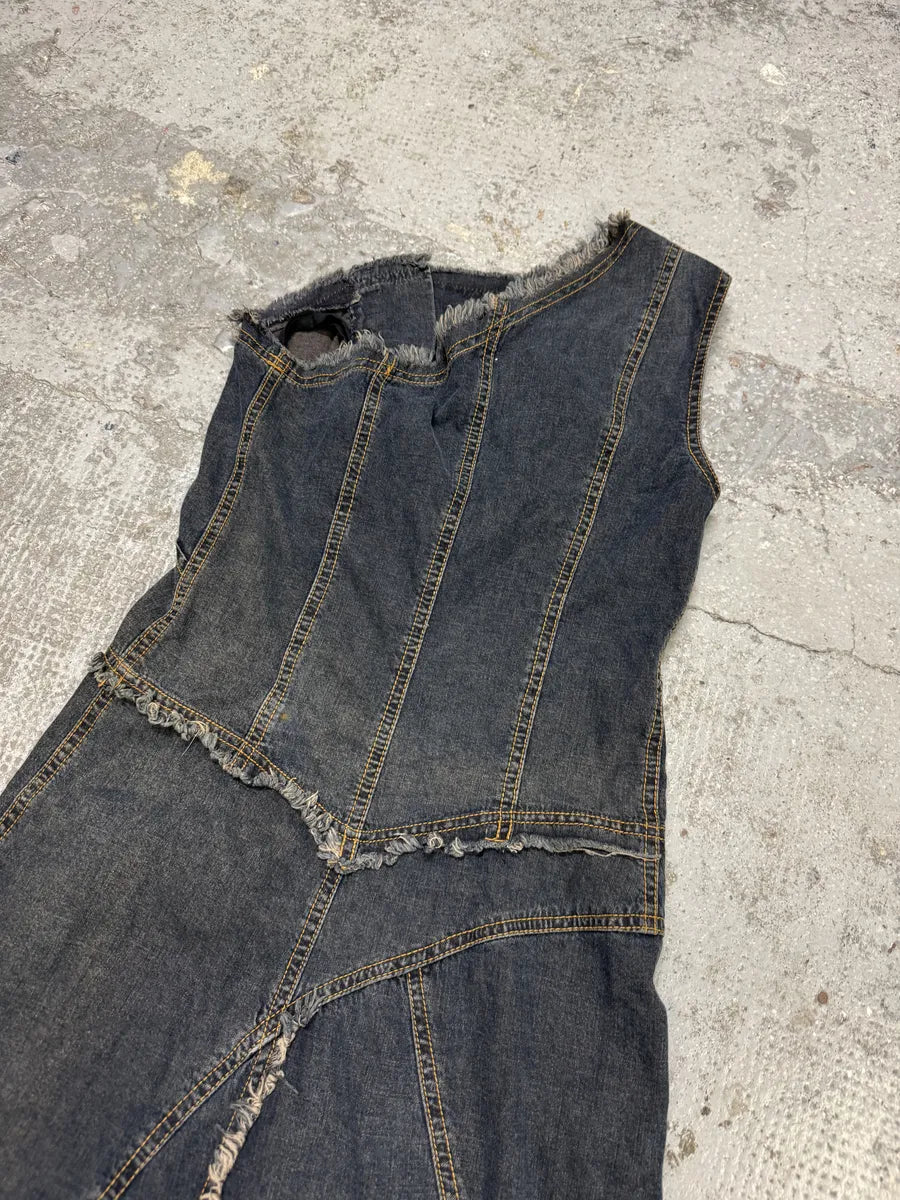 Plein Sud Asymmetrical Metal Hook Denim Dress YjDPOly 4