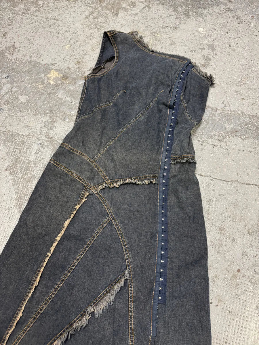 Plein Sud Asymmetrical Metal Hook Denim Dress YjDPOly 8