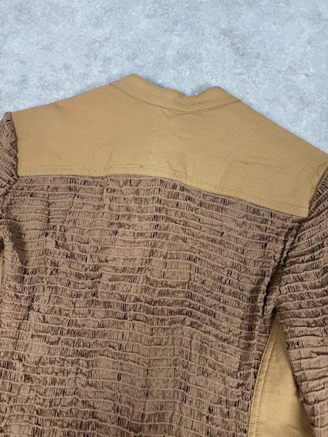 Plein Sud Beige Textured Net Fabric Jacket tHFVNVB 5