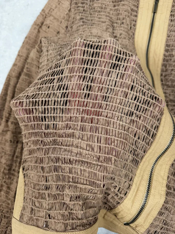 Plein Sud Beige Textured Net Fabric Jacket tHFVNVB 7