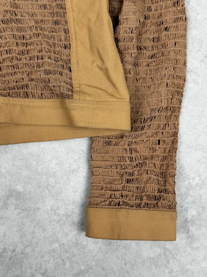 Plein Sud Beige Textured Net Fabric Jacket tHFVNVB 8