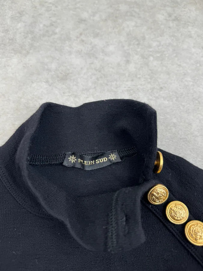 Plein Sud Black Buttoned Dress fvIcBIP 9