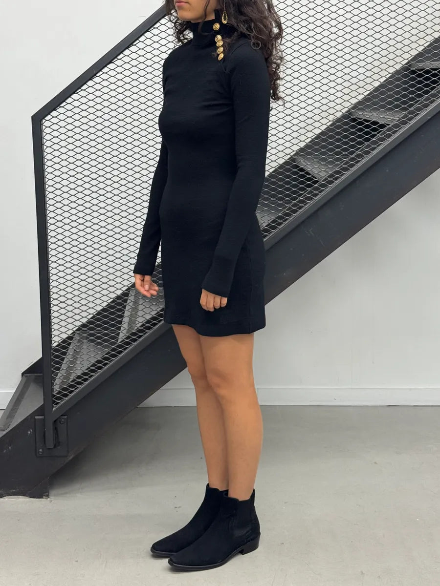 Plein Sud Black Buttoned Dress fvIcBIP 2