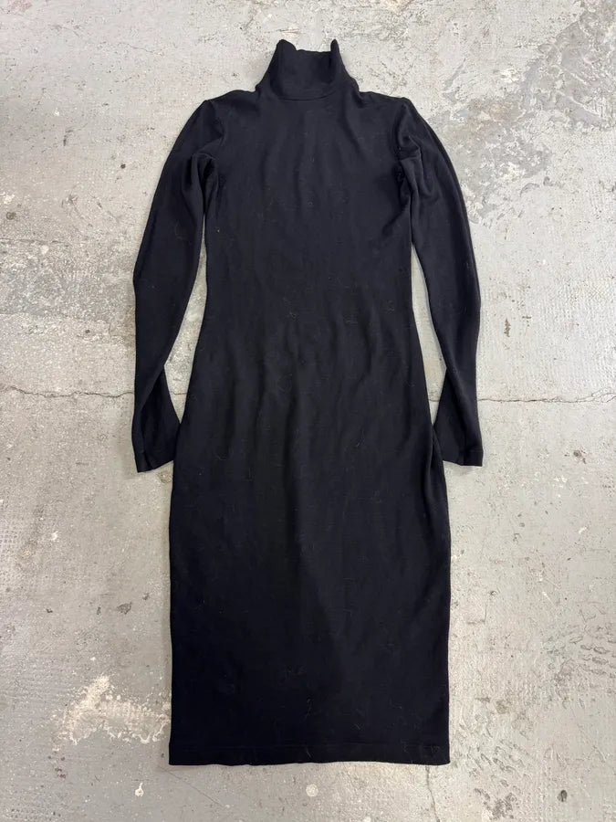 Plein Sud Black High Neck Midi Dress (S/M) 0