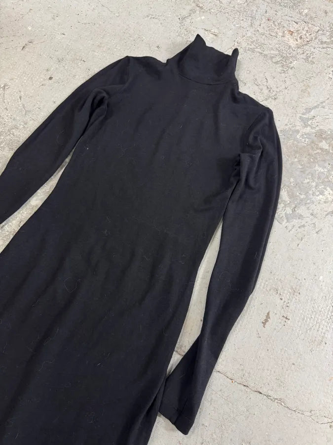 Plein Sud Black High Neck Midi Dress (S/M) 1