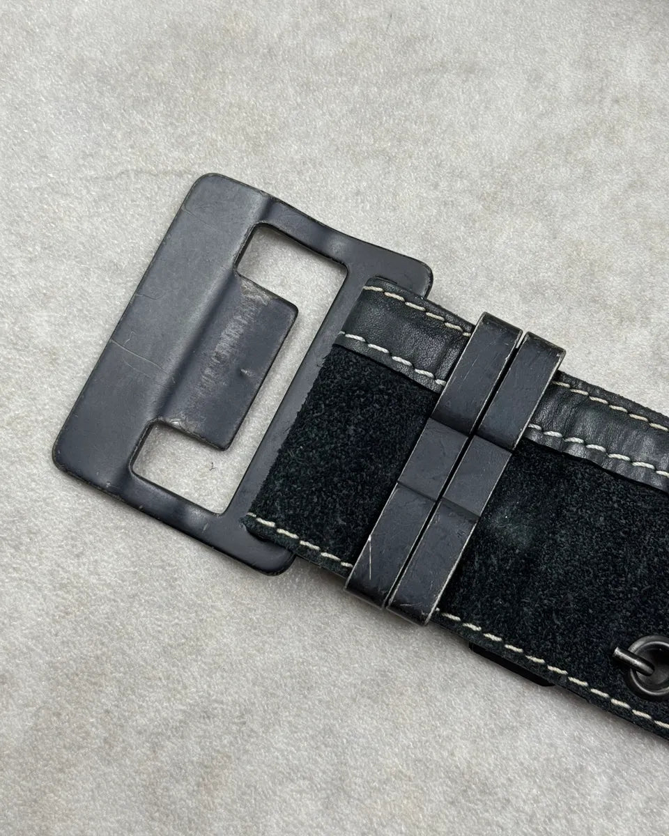 Plein Sud Black Leather Patchwork Adjustable Belt YcvGJFT 4