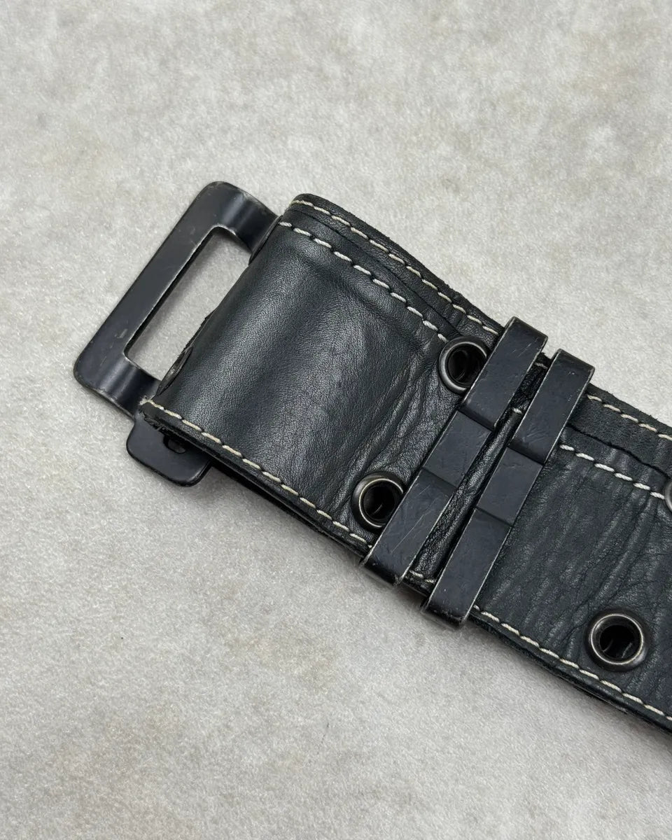 Plein Sud Black Leather Patchwork Adjustable Belt YcvGJFT 5
