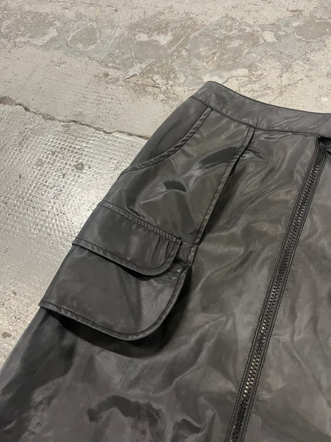 Plein Sud Black Nylon Cargo Multi-Pocket Maxi Skirt Tptymxo 5