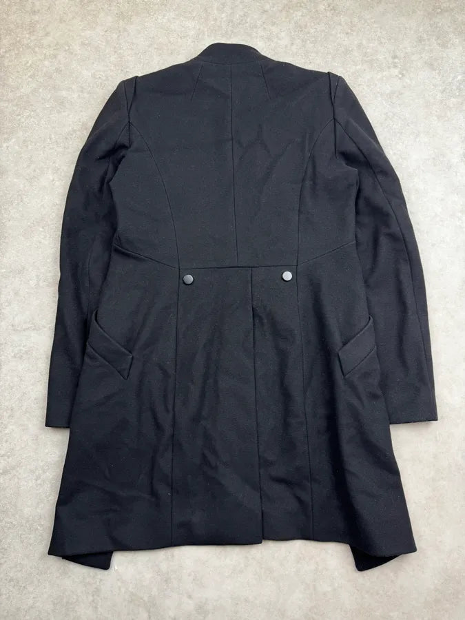 Plein Sud Black Officer Long Wool Coat KCcLnJp 1