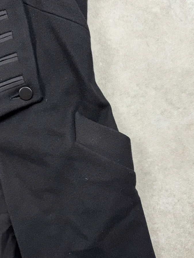 Plein Sud Black Officer Long Wool Coat KCcLnJp 7