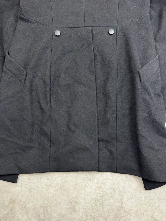 Plein Sud Black Officer Long Wool Coat KCcLnJp 10
