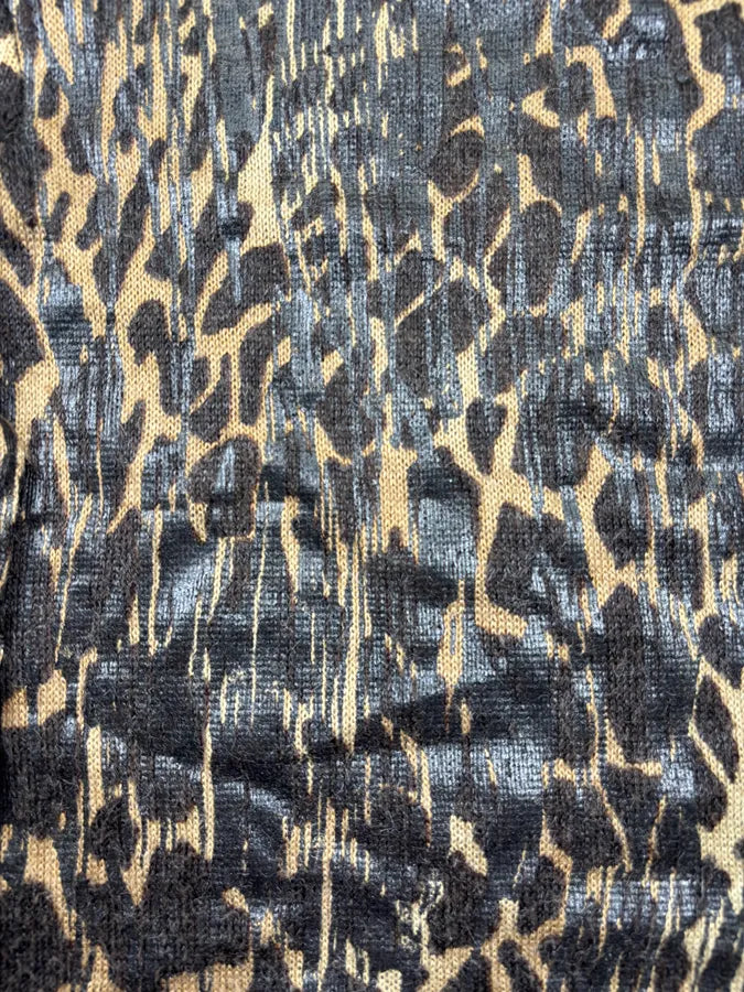 2000s Plein Sud Brown Animal Print Knit Turtleneck Sweater OVZywbc 6
