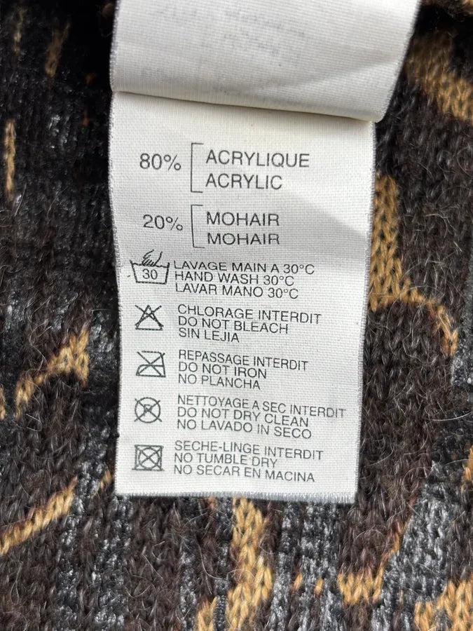 2000s Plein Sud Brown Animal Print Knit Turtleneck Sweater OVZywbc 8