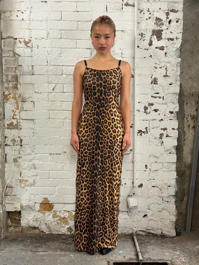 Plein Sud Brown Leopard Maxi Dress vNsODui 0