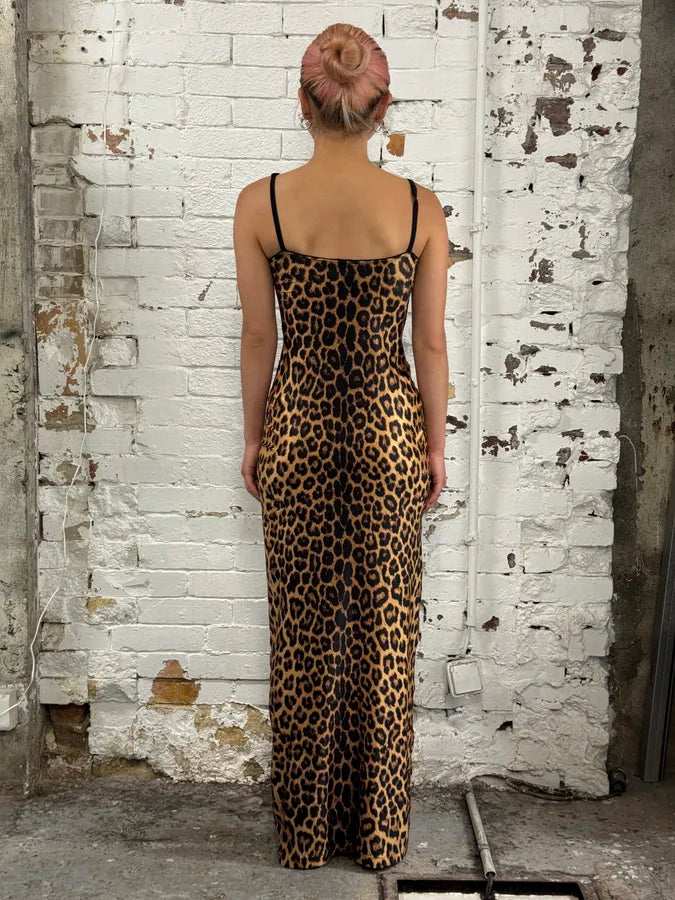 Plein Sud Brown Leopard Maxi Dress vNsODui 1