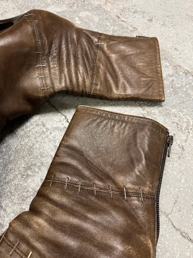 Plein Sud Brown Signature Staples Heels Boots (38eu/us5.5) EcYmjqT 6