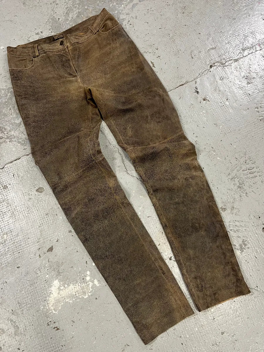 Plein Sud Distressed Leather Pants (S/M) jdhvzoH 2