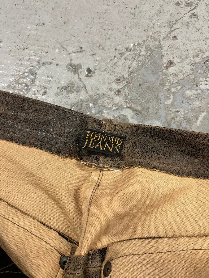 Plein Sud Distressed Leather Pants (S/M) jdhvzoH 7
